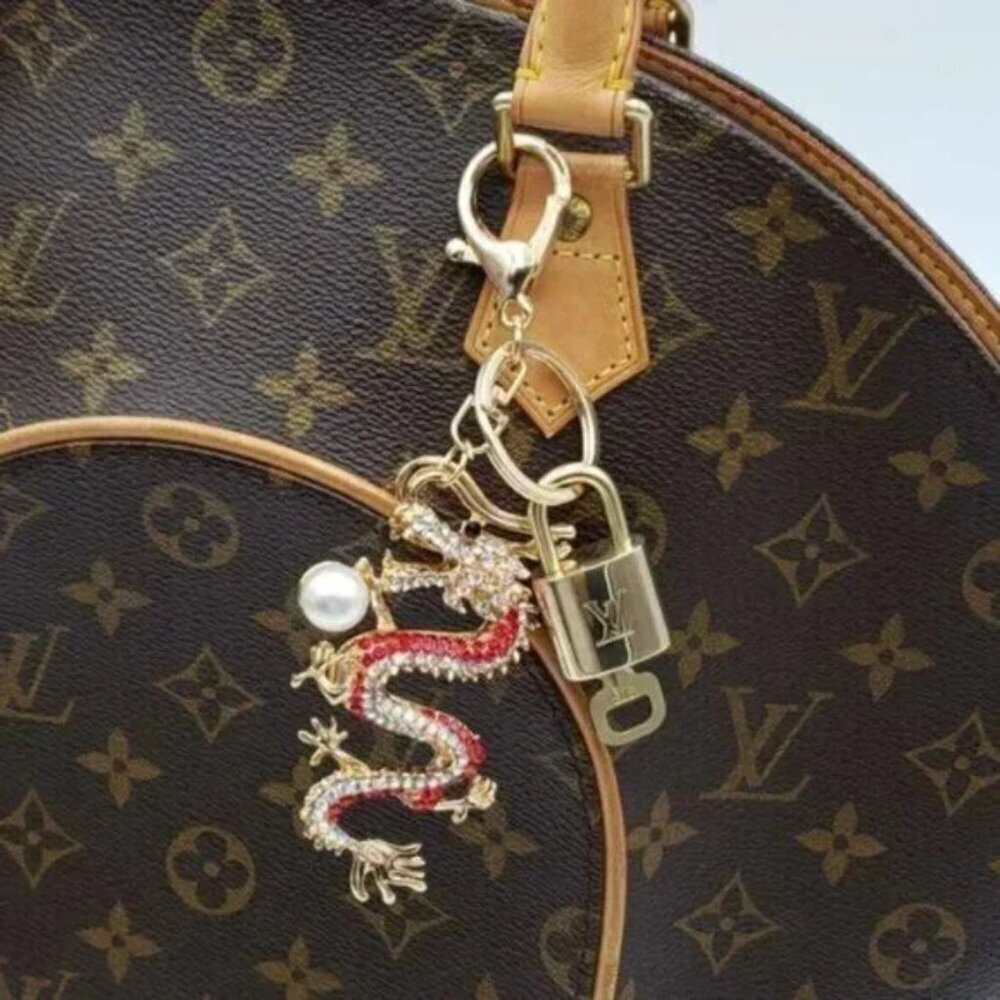 Louis Vuitton Gold Lock 🔒 Authentic LV Key + Unbranded Dragon Bag Charm